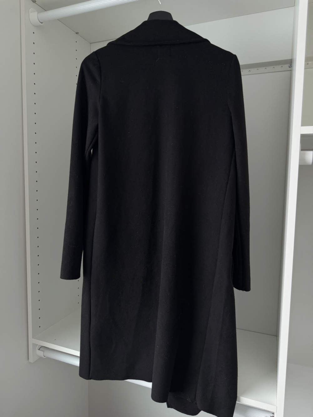 ZARA Black Open-Front Soft Long Trench Coat - Picture 3 of 3